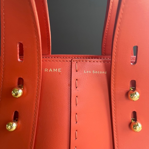 FRAME  les second mini handbag in vibrant orange with gold hardware, crossbody - Picture 4 of 13